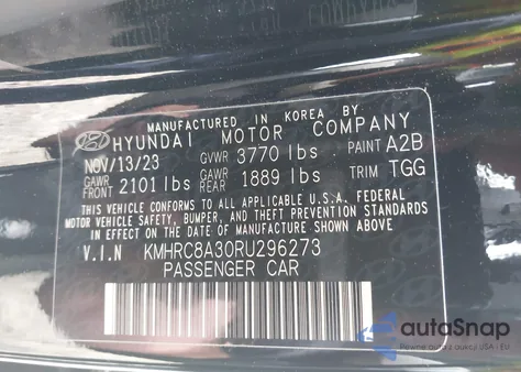 2024 Hyundai Venue Sel from USA, damaged, VIN KMHRC8A30RU296273